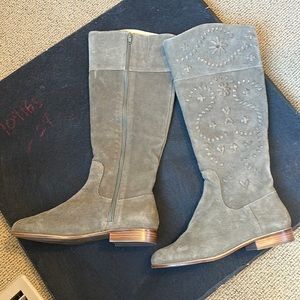 Jack Rogers, Olive Saude with leather embroidery detail